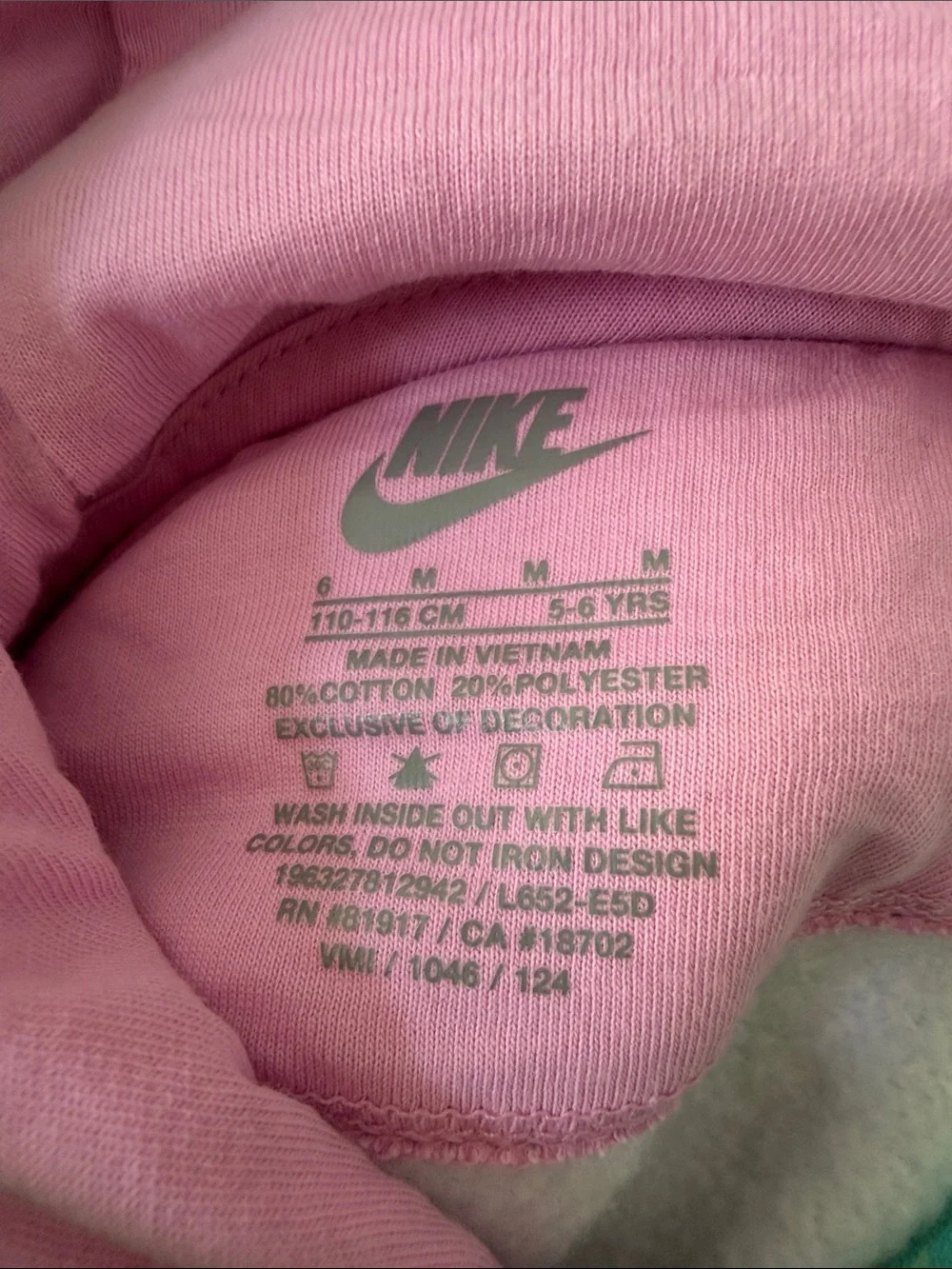 Nike Kids Teal Tie-Dye Hoodie with Pink Logo